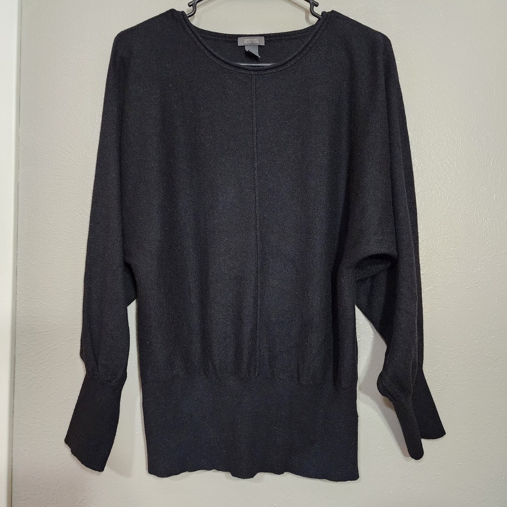Kenneth Cole Reaction Womens Top Size Medium Black Dolman Sleeve Knit Sweater
